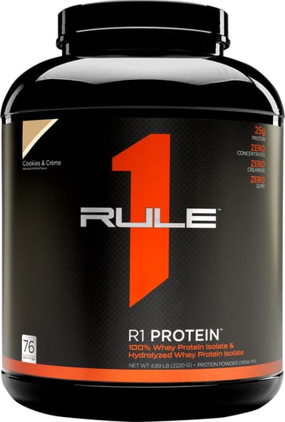 Rule1 R1 Protein Whey Isolate (5lbs) Cookies & Crème - Eiwitten - Wei-eiwit isolaat