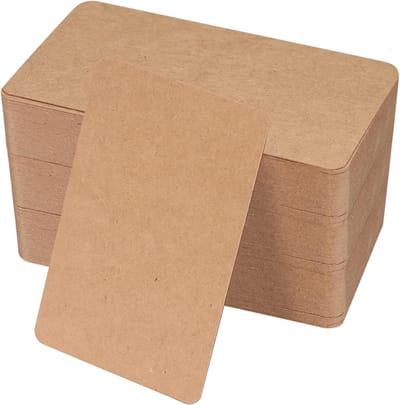 Lege Papierkaarten voor DIY Projecten, Indexkaarten, Geheugenkaarten, Spelkaarten, Kraftpapier, Bruin, 9 x 5 cm, Verpakking van 150 Stuks, Perfect voor Creatieve Klussen
