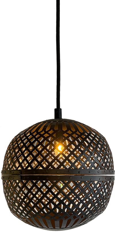 by Mooss - Hanglamp - Marrakech - ijzer - Vlechtwerk - Stoer - Bol - Ã˜ 20 cm