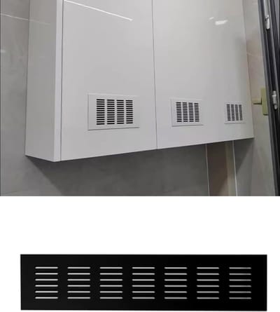 Ventilatieroosters met lamellen - Ventilatiekappen - Kast ventilatie - Aluminiumlegering - 10x10cm - Zwart