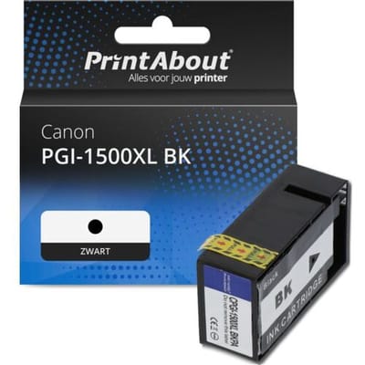 PrintAbout Inktcartridge PGI-1500XL BK Zwart Hoge capaciteit geschikt voor Canon