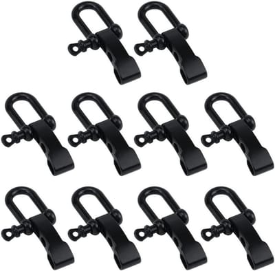 Paracord Gesp Set - D Sluiting - Outdoor Activiteiten - Verstelbaar Ontwerp - 10 Stuks - Zwart