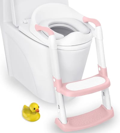 Zindelijkheidstrainer - Kinder Pottraining - Veilig Leren - 2-in-1 Ontwerp - 41x34x14 cm - Roze