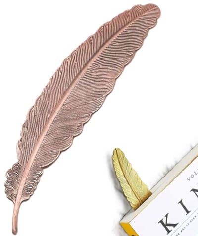 Boekenlegger In Vorm Van Een Veer I Bladwijzer I Bookmark I Metaal I 11.4 Cm I Brons
