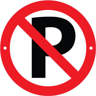 Verbodsbord Verboden te Parkeren - 30cmØ met 2 Boorgaten - op 3mm dik Aluminium