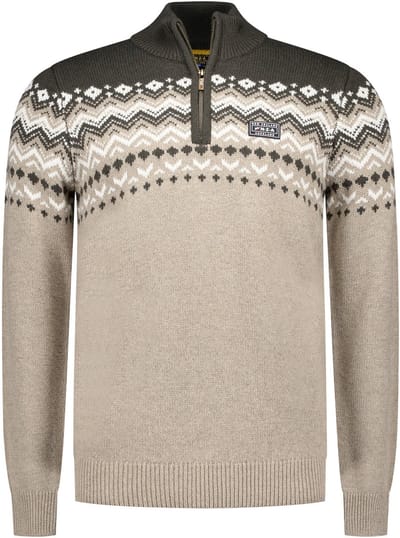 NZA - Ecru wollen half zip trui