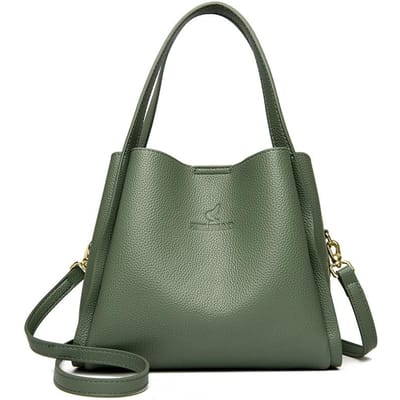 Zachte Leren Dames Tas Handtas Tas Dames Boodschappenmand High-End Schoudertas Crossbody Atmosferisch en Veelzijdig Emmer Enkele Schouder gray