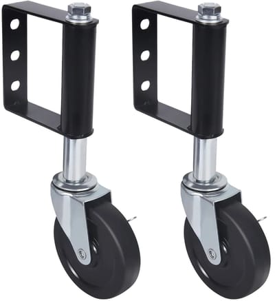 DIMICO - Hekwiel - Poortwiel met Veer en Rem - 360 Graden Zwenkwiel - 2 Stuks - Hek Roller - voor Houten en Metalen Hekken