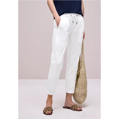 Slim legs broek in een lichtgewicht stof