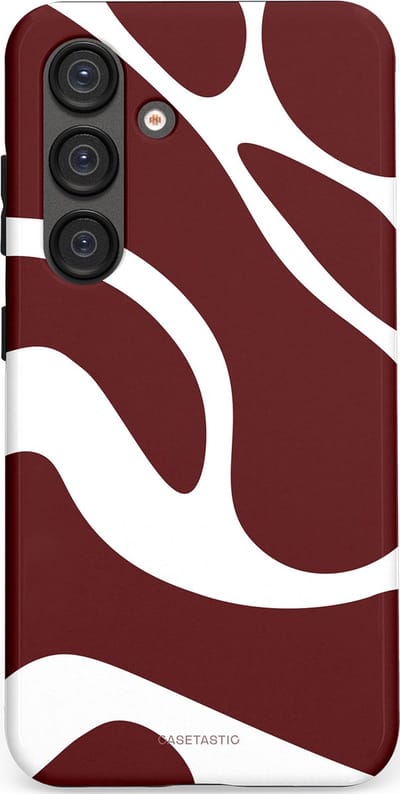 Casetastic Hoesje Geschikt voor Samsung S25 - Stijlvolle Beschermende Duo-layer Case - Bordeaux Swirl