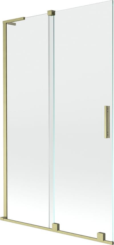 Mexen Velar L 2-delige schuifbare badwand 110 x 150 , transparant, geborsteld goud - 896-110-003-01-55