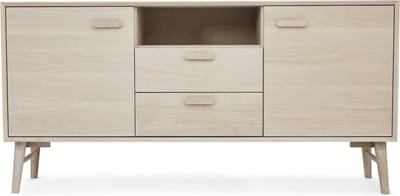 Dressoir 3-Deurs Naturel - Eikenhout - 160x42x79cm - Dressoir Porto
