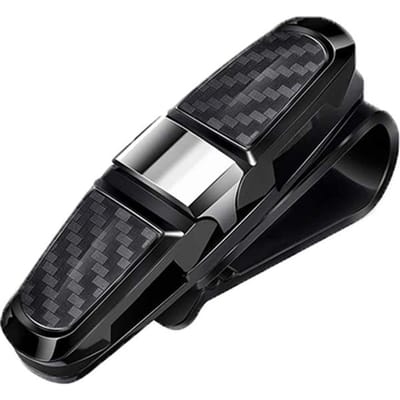 Autobrillenkoker Autozonneklep Brillenhouder Zonnebril Clip Kaart Tickethouder Pen Etui Clip Box Universeel zilver