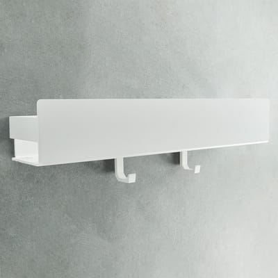 Famanu – Doucheplank zonder boren, zelfklevend wandrek voor badkamer en keuken, 42 cm, mat wit