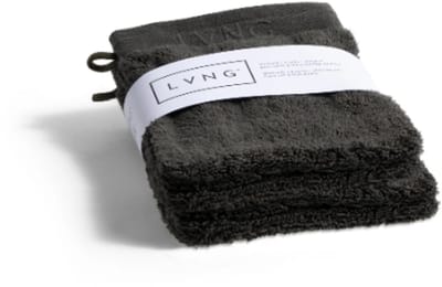 LVNG Washandjes – Set van 4 – 100% Biologisch Katoen – Hotelkwaliteit – GOTS-gecertificeerd – Antraciet