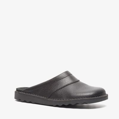 Natuform leren heren pantoffels - Zwart - Sloffen - Maat 40