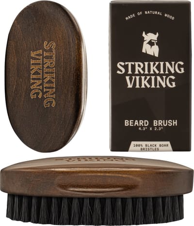 Striking Viking Baardborstel voor Mannen - Wildzwijnhaar - Beukenhout