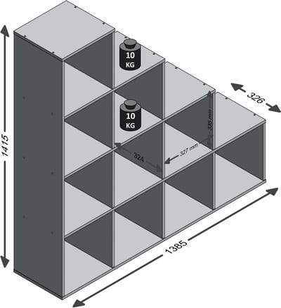 Vakkenkast Camiel Eiken - Breedte 138.5 cm - Hoogte 143.5 cm - Diepte 33 cm
