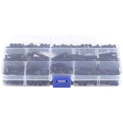 Kit d'assortiment de vis et d'écrous d'espacement mâles à colonne hexagonale en nylon M3 250 pièces (Entretoise mâle M3 A)