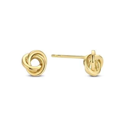 New Bling 9NBG-0463 Gouden Oorknopjes - Dames - Knoopje - Knot - 5,5 mm Doorsnee - 14 Karaat - Goud