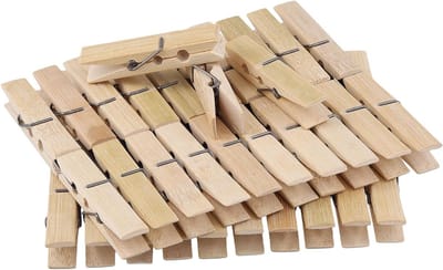 Houten Kledingknijpers 6x1cm - 400 Stuks, Duurzame Klammern voor Kleding, Sokken, Foto's en Creatieve Projecten