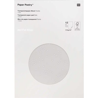 transparant papier "Stippen" - Zilver