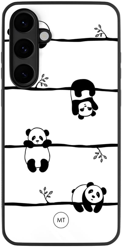Hoesje geschikt voor Samsung Galaxy S25 FE - Panda - TPU Hard Case Backcover - Multi - Mooie Telefoonhoesjes