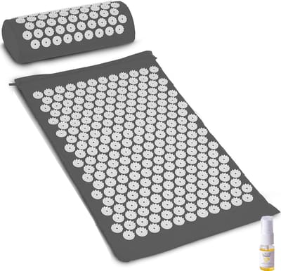 Slimtron Relief Mat Grijs spijkermat - Ontspanning en Pijnverlichting - acupuntuurmat - met 10 ml Aurgan arganolie - Massage mat