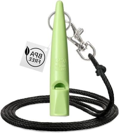 Hondenfluitje nr. 2115 + gratis pijpenband - ideaal voor hondentraining (limoengroen)