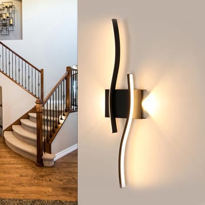 Scandinavische Moderne Wandlamp - LED Wandlamp - Gangverlichting - Nachtlampje - Warm Licht - 18W - Zwart