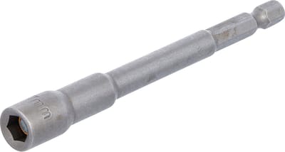 BGS dopsleutelinzet zeskant extra lang voor boormachines aandrijving buitenzeskant 6,3 mm (1/4") SW 7 mm - 2763