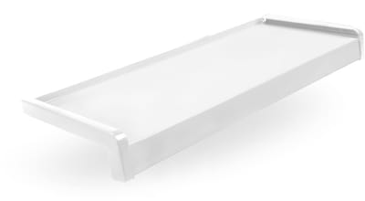DQ-PP Vensterbank Aluminium + Poedercoating - 60 cm - Wit RAL 9016 - Diepte 15 cm - Weersbestendig - Incl. aluminium eindkappen - Vensterbank - Buitenvensterbank - Buiten - Vensterbank - Buiten