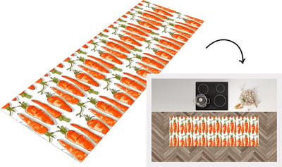 Keukenloper - Loper keuken - Wortel - Groenten - Patronen - 150x50 cm - Keukenloper vinyl
