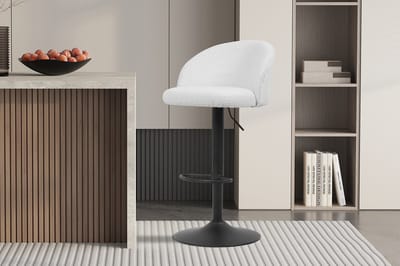 Barkruk 'Arda' Bouclé Wit (2 stuks)