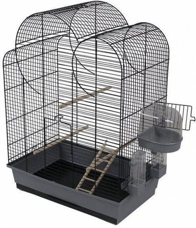 Vogelkooi Duvo Eliza grijs met zwart - Vogelkooi voor parkieten en kanaries - Kooien - Vogelkooien