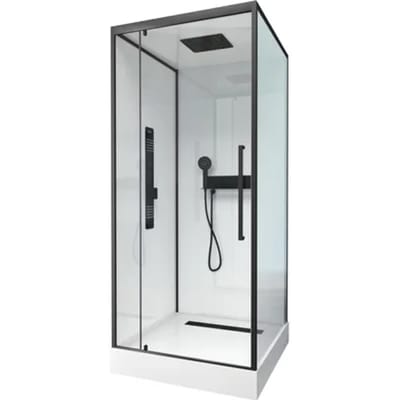 Aurlane Douchecabine Indus2 - Vierkant - 90x90x215cm - Zwart/wit