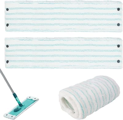 Set van 2 Vervangende Vloermophoezen, 48 cm, Microvezel, Streeploos Schoonmaken, Sterk Absorberend en Efficiënt voor Vloeren