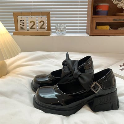 Japanse Jk Kleine Leren Schoenen Dames Britse Stijl Dikke Zool Sponscake Frans Niche Mary Jane Hoge Hakken Dikke Hak Zwart Zomer 36 zwart