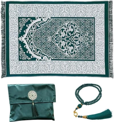 Zacht en draagbaar gebedstapijt voor moslims, inclusief gebedsketting en handige tas, perfect als cadeau voor elke gelegenheid