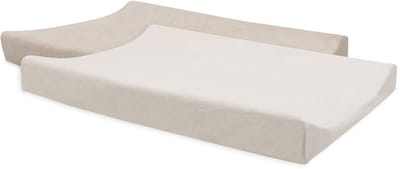 Jollein Aankleedkussenhoes - 50x70cm - Badstof - Oatmeal/Sand - 2 stuk