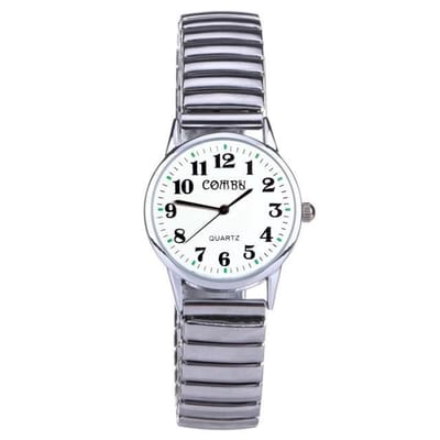 Fako - Horloge - Rekband - Comby - 28mm - Wit