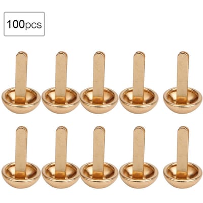 100 Stuks Decoratieve Klinknagels in Paddenstoelvorm DIY Accessoires voor Tassen Schoenen Hoeden Kleding(10mm Goud ) beige