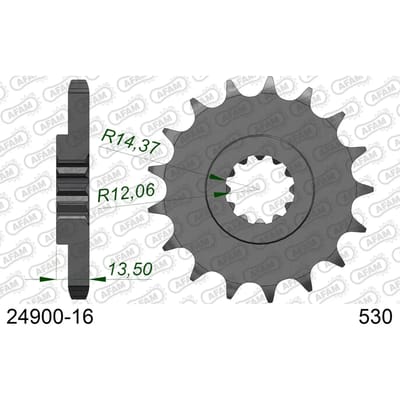 Stalen motortandwiel voor Afam 530 16 dents