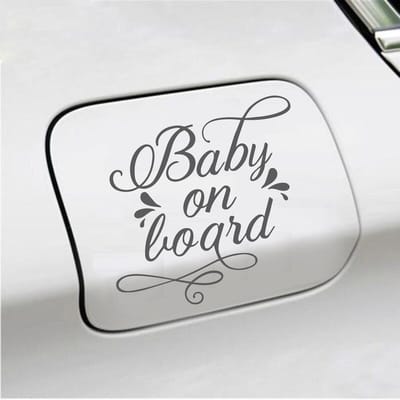 Bumpersticker - Baby On Board - 12,1 X 13,1 - Antraciet