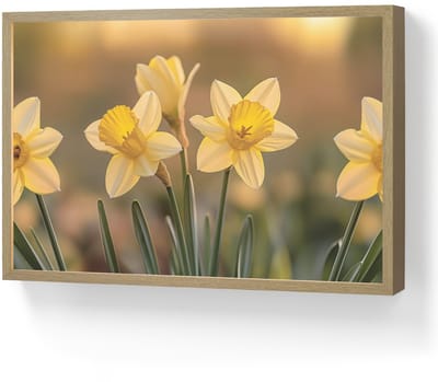 Wandlamp 60x40 cm - Oplaadbaar - Bloemen - Geel - Wazig - Wandlampen binnen woonkamer - Slaapkamer lamp - Decoratieve nachtlamp - Vloerlamp draadloos