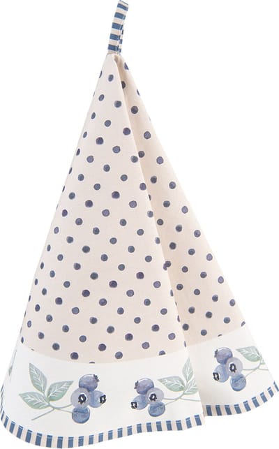 Clayre & Eef Theedoek Ø 80 cm Beige Blauw Katoen Bos Dieren Herfst