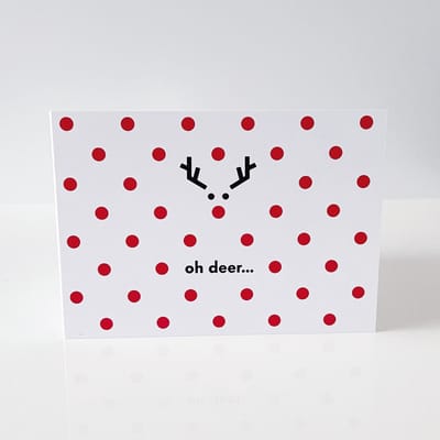 24 Kerstkaarten + enveloppen - Rudolph liggend ZS