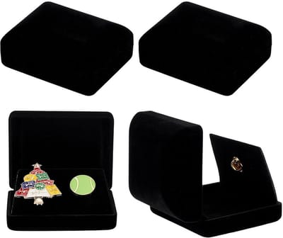 Dailygoods- Showbox 4 Stuks - Fluwelen Cadeauverpakking - Geschenkdoos voor Sieraden - Muntenpresentatiedoos - Medailleverzameling - 6,15 x 7,8 x 3,25 cm