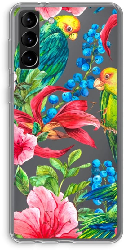 Case Company® - Hoesje geschikt voor Samsung Galaxy S21 Plus hoesje - Papegaaien - Soft Cover Telefoonhoesje - Bescherming aan alle Kanten en Schermrand