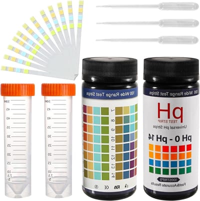 pH-testerset voor bodem met 100 teststrips, meetinstrument voor tuin, gazon en planten, zuurtest en pH-waarde meten van groenten en bloemen